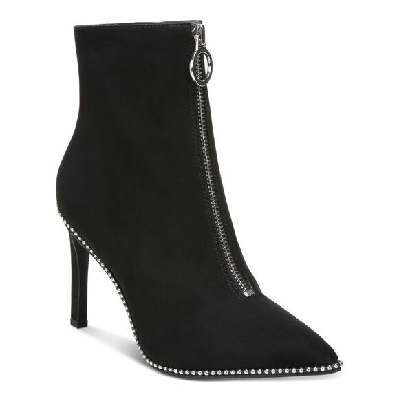 BAR III Womens Black Studded Comfort Briget Pointed Toe Stiletto Booties 5 M - Picture 1 of 4